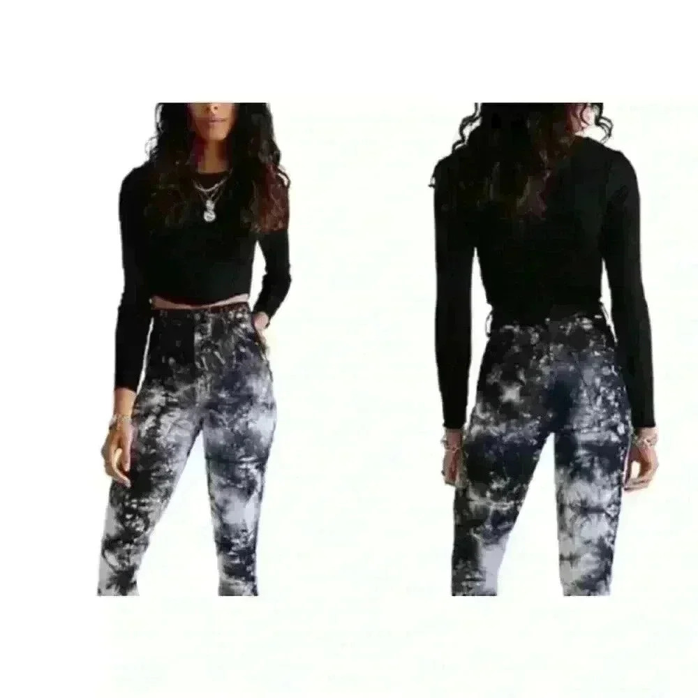 Mother Super Swooner Black Tie Dye Shorts Jeans Winding Paths Size 27 beach - Picture 5 of 5